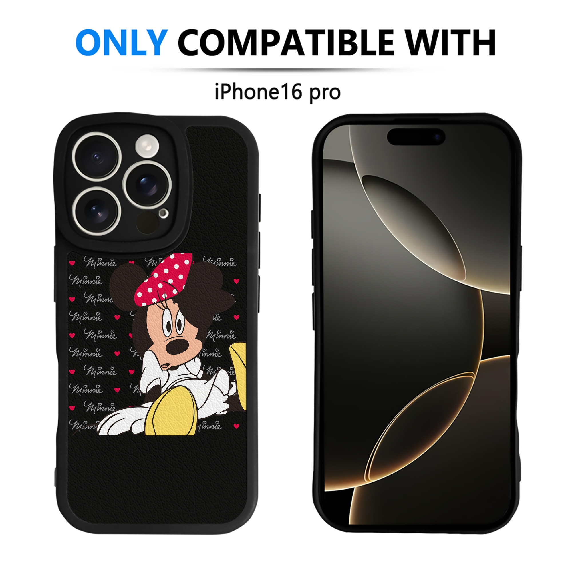 （画像用） ミッキーマウス Mickey Mouse 【iPhone 16シリーズ対応】シリコンスマホケース（レザー調） 材質：シリコン